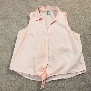Baby pink tie top